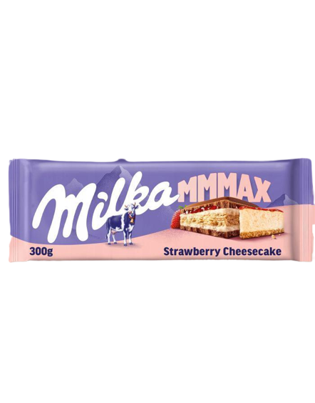 Молочний шоколад з полуницею Milka з чизкейком та печивом 300 г • Краща ...