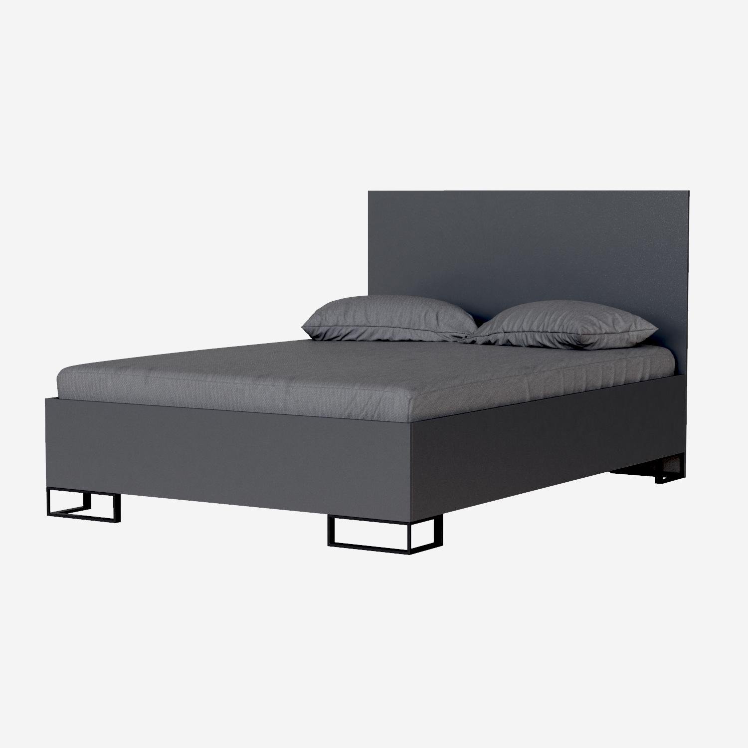 Ліжко Ascet 1,4 м 1470x1000x2060 мм Графіт (GAAS08070000030) - фото 1 Ліжко Ascet 1,4 м 1470x1000x2060 мм Графіт (GAAS08070000030) - фото 1