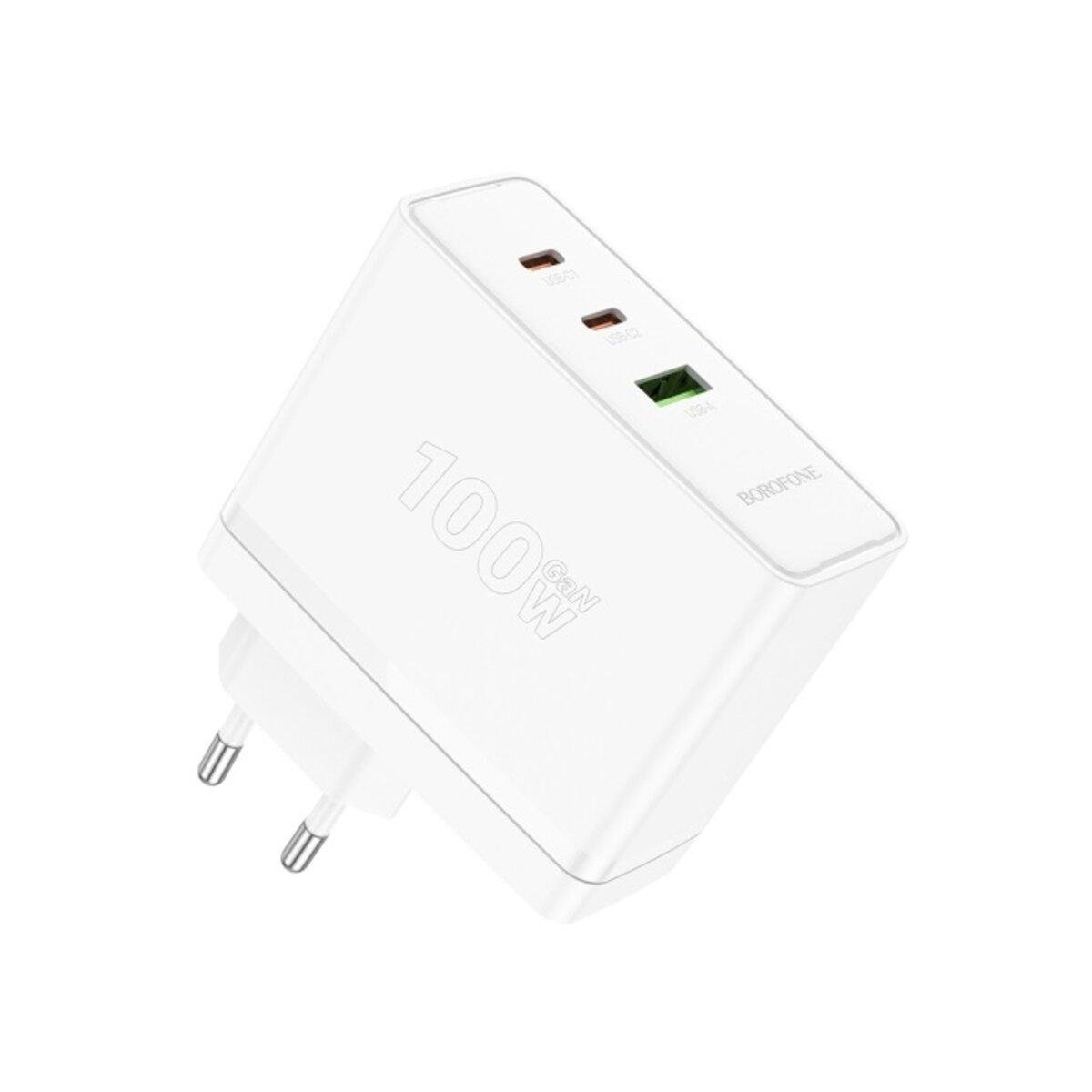 Зарядний пристрій Borofone BN11 Imperial PD 100/2×Type-C, USB-A 2C1A charger White (602969)