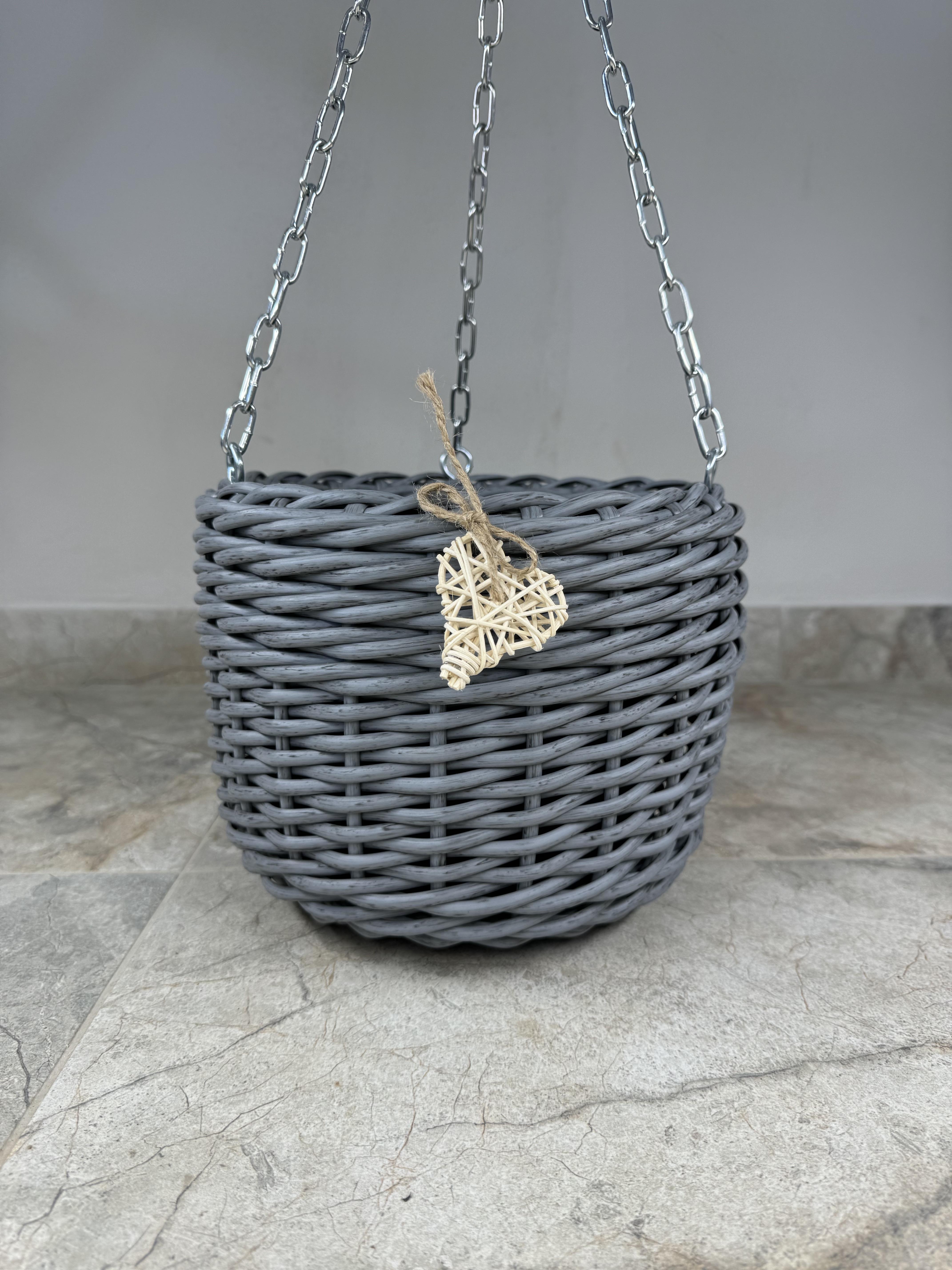 Кашпо подвесное из искусственного ротанга ручной работы 5 л Темно-серый (327404) - фото 2 Кашпо подвесное из искусственного ротанга ручной работы 5 л Темно-серый (327404) - фото 2