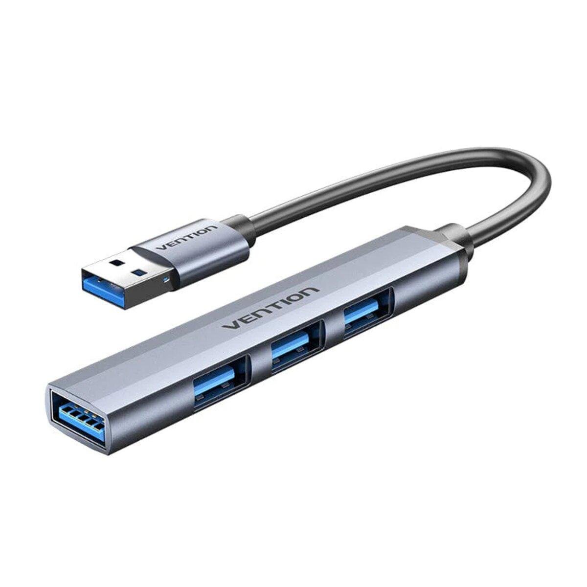 USB-хаб Vention USB 3.0 на USB 3.0 и 3xUSB 2.0 Mini Hub 0,15 м Металлический Тип Серый (CKOHB)