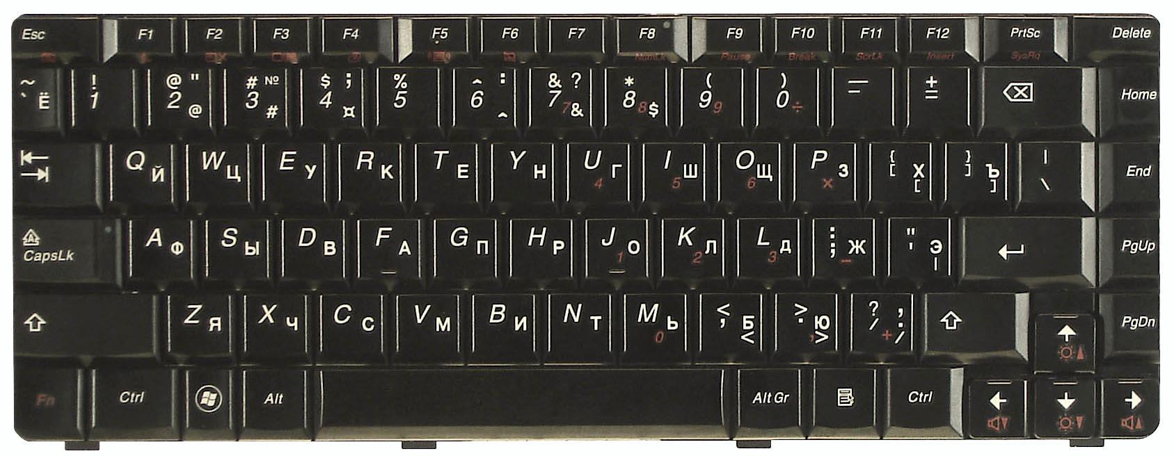 Клавиатура для ноутбука Lenovo IdeaPad V360 Black Клавиатура для ноутбука Lenovo IdeaPad V360 Black