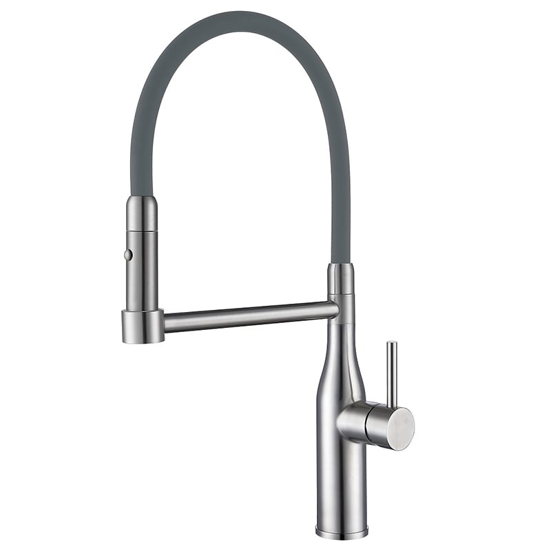 Смеситель для кухни с силиконовым изливом KOER KI-70005-02 нержавеющая сталь (KR3388)