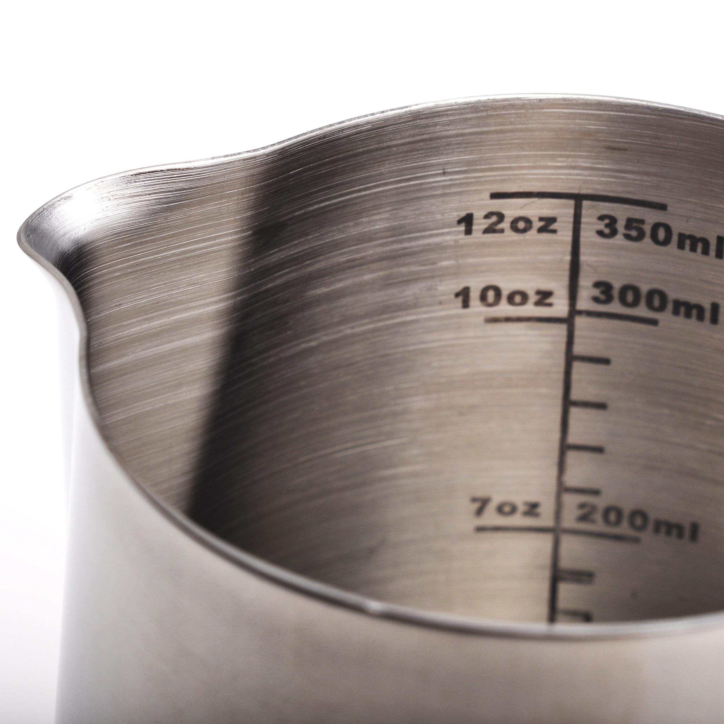 Молочник с мерной шкалой и крышкой Kamille КМ-4385 из нержавеющей стали 350 мл Стальной (150-84-4385) - фото 5