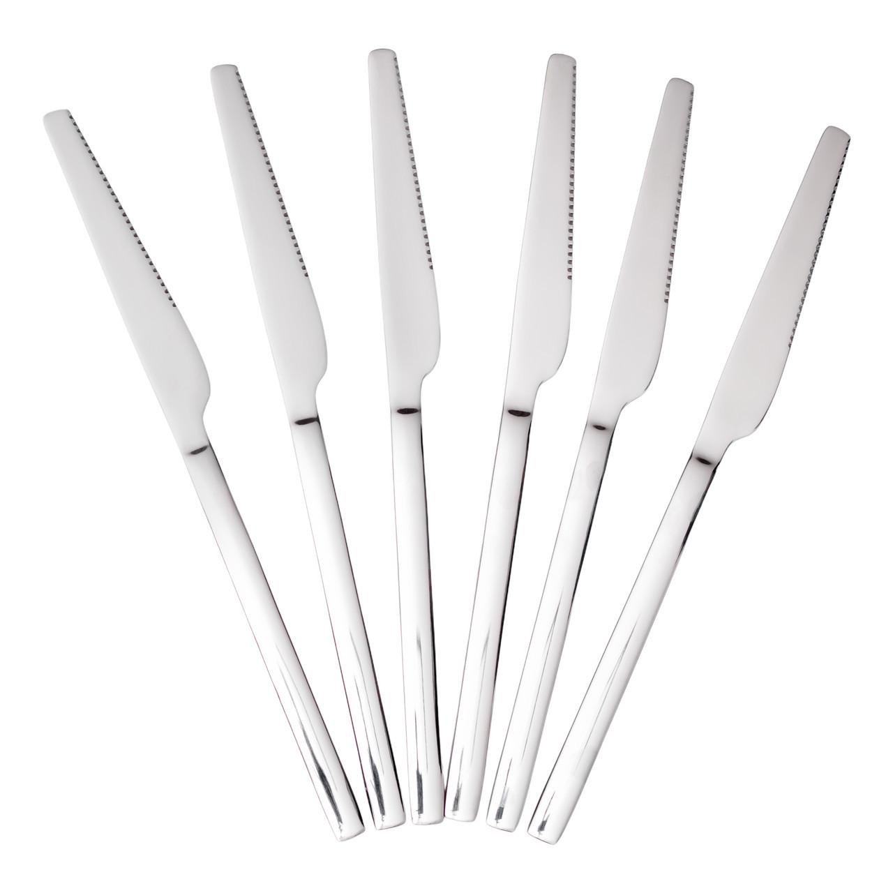 Набор столовых ножей из нержавеющей стали 6 шт. 23 см Серебряный (HP-8-26)