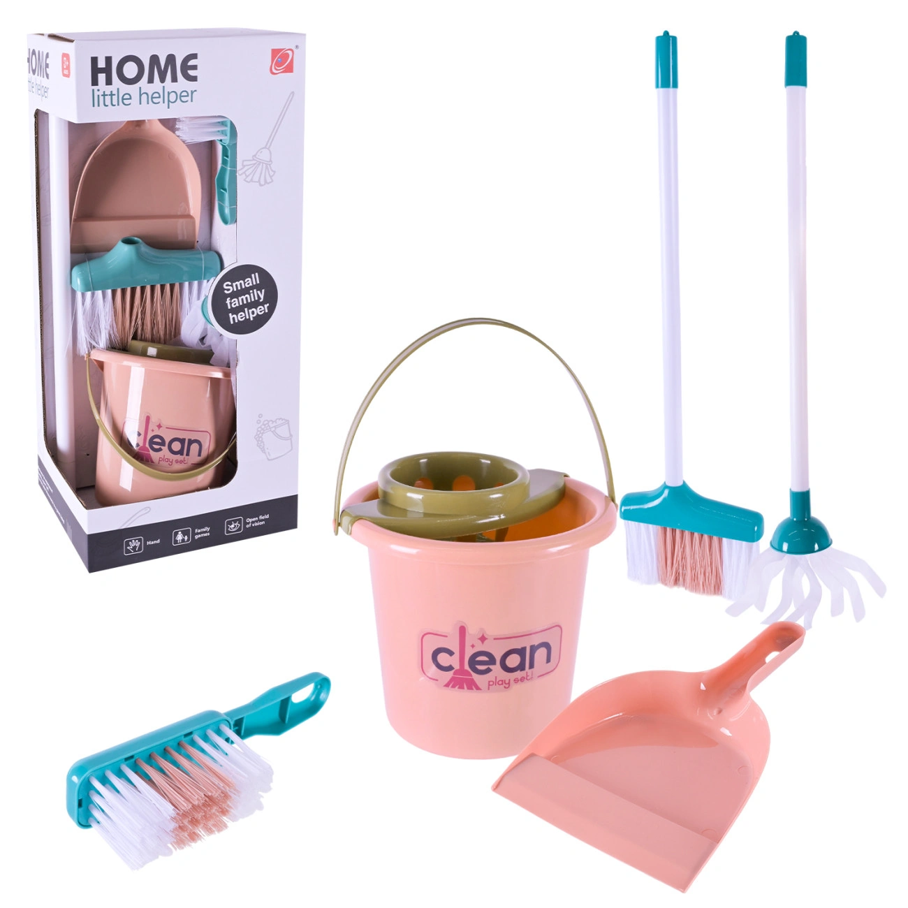 Дитячий набір для домашнього прибирання 667-51 з віником/ведром/аксесуарами - фото 3 Дитячий набір для домашнього прибирання 667-51 з віником/ведром/аксесуарами - фото 3