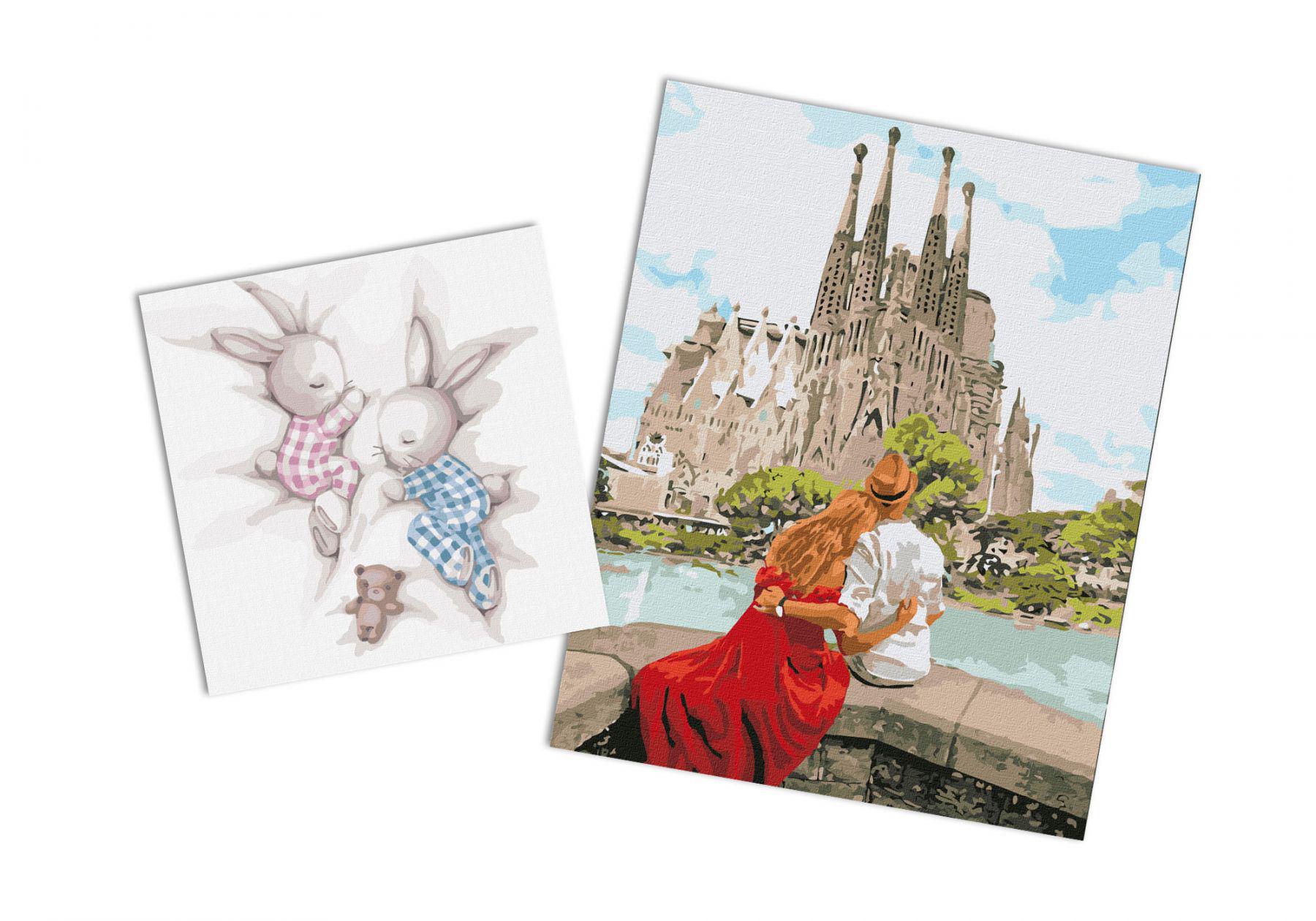 Набор картин по номерам Идейка 2в1 Романтическая Испания 40x50 см KHO4689 и Сладкие сны 2 30x30 см KHO6019 (CKHO1303)