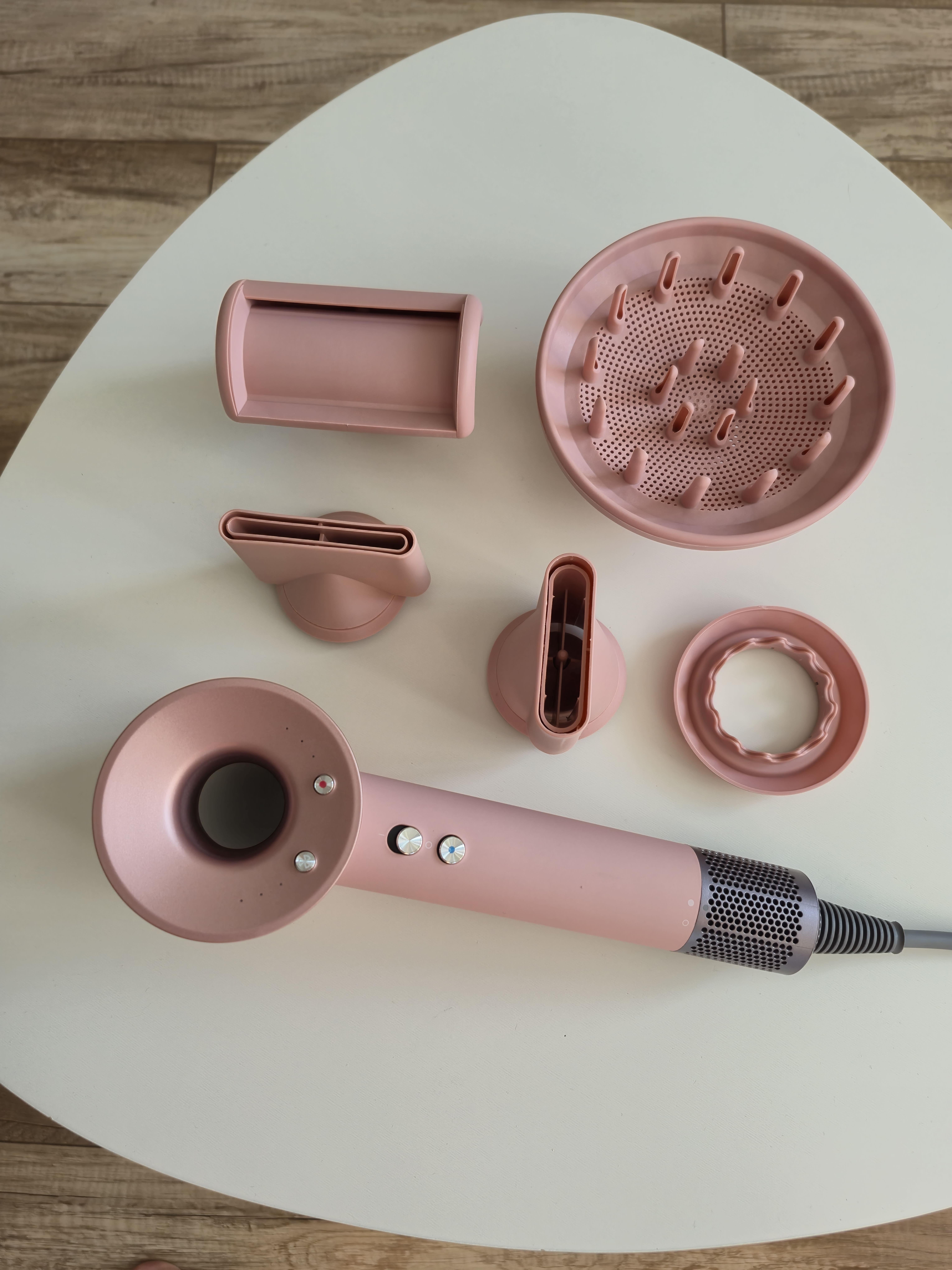 Фен для волосся Super Hair Dryer 5 насадок 1600 Вт Рожевий темний (20010)