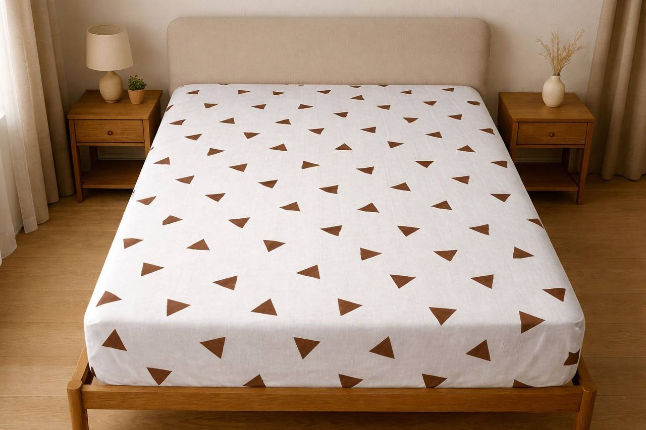 Простынь Треугольнички на резинке бязь 180х200 см (G-302t/x180)