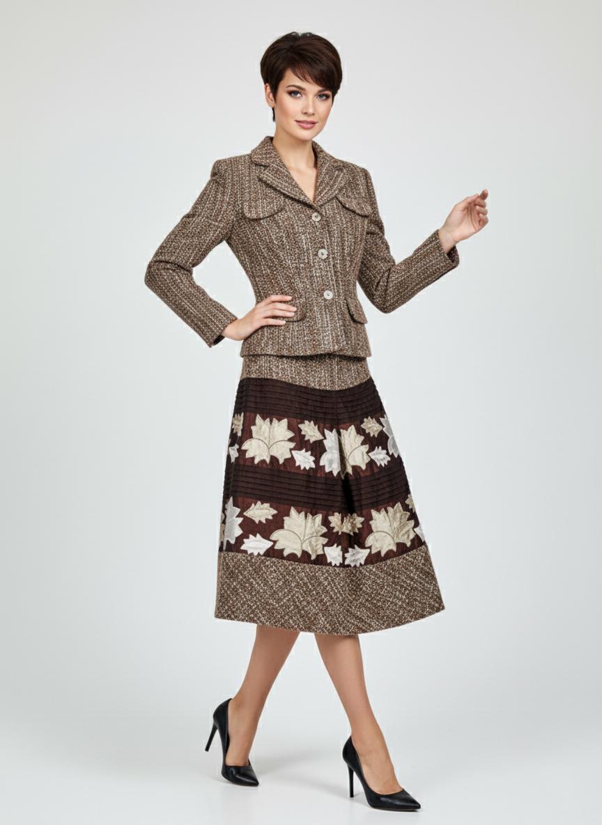 Костюм женский демисезонный с юбкой Tianqi&tianqi LM-01354 р. 42 Терракотовый (17852130) - фото 5