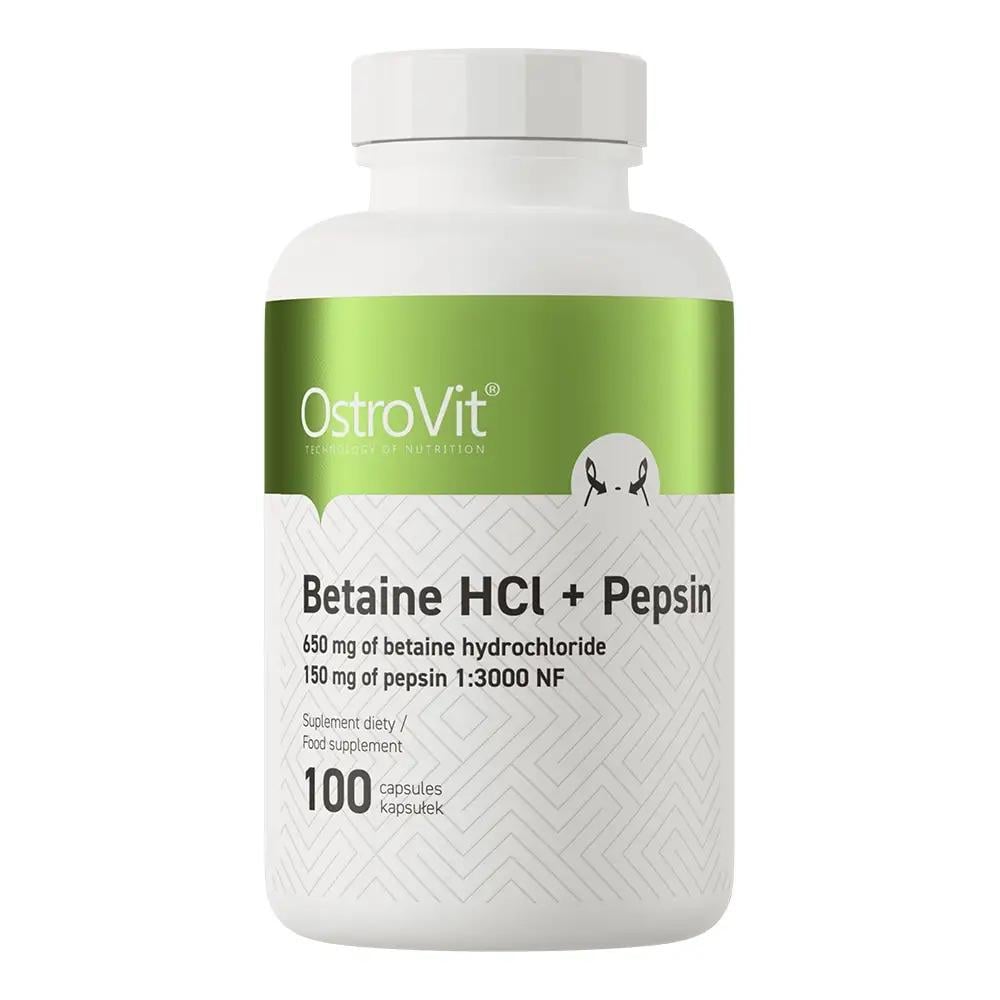 Бетаин HCl + Пепсин Ostrovit Betaine HCl + Pepsin 100 caps Бетаин HCl + Пепсин Ostrovit Betaine HCl + Pepsin 100 caps
