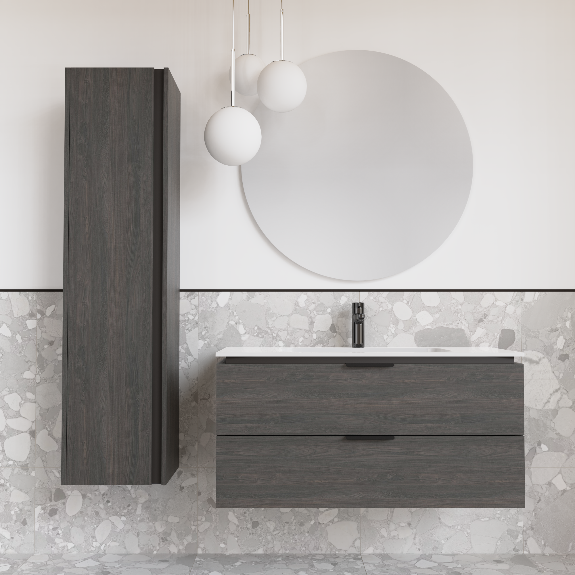 Тумба підвісна з раковиною MVK Vostok Icon 100 В2 1000х450х530 мм Морське дерево Карбон (p2100kb) - фото 4 Тумба підвісна з раковиною MVK Vostok Icon 100 В2 1000х450х530 мм Морське дерево Карбон (p2100kb) - фото 4