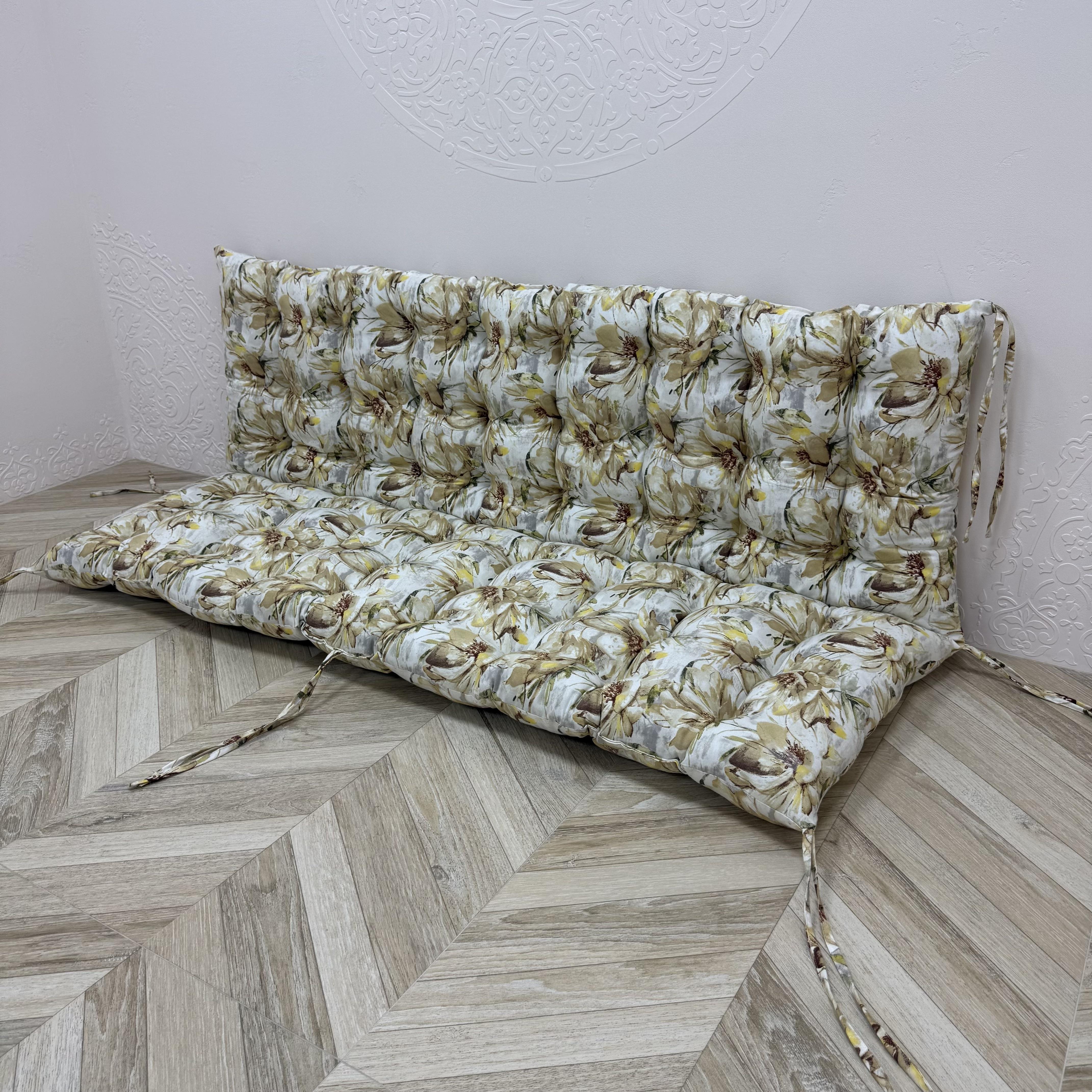Подушка Comfort Home Aquarel flowers на поддоны/качели/каркасы/садовая мебель панама 150х50х50 см