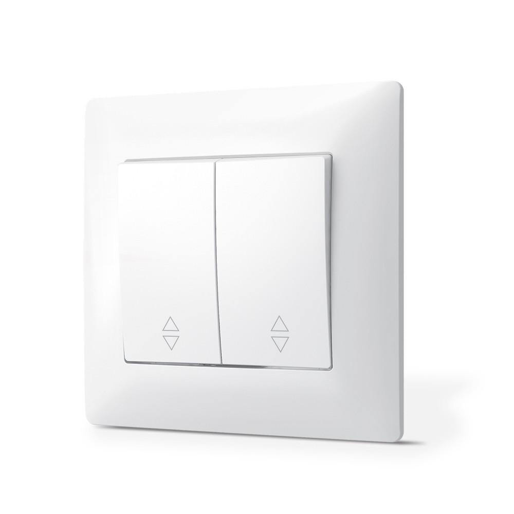 Выключатель двухклавишный TITANUM Standard проходной Белый (12627)