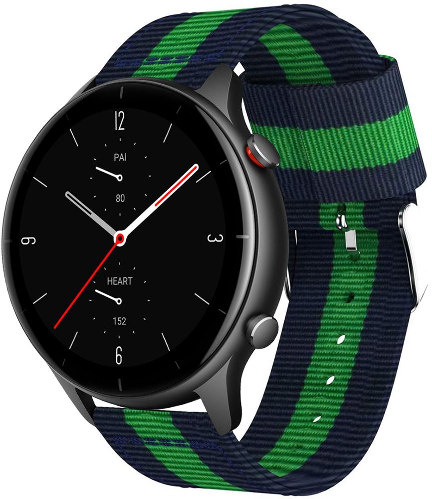 Ремінець тканинний Canvas для Amazfit GTR 2e Blue/Green (20590)
