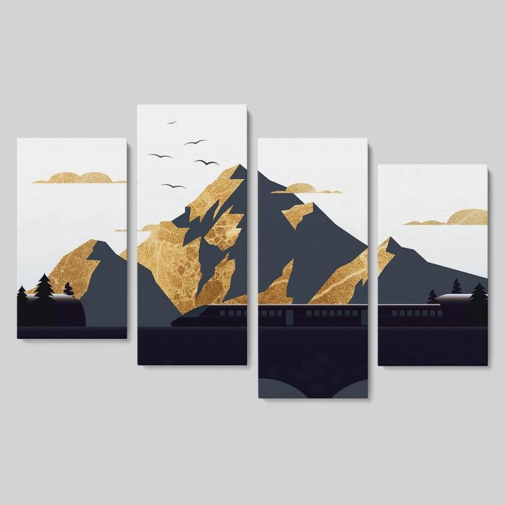 Модульная картина Malevich Store Mountain express из четырех частей 129x90 см (MK412824)