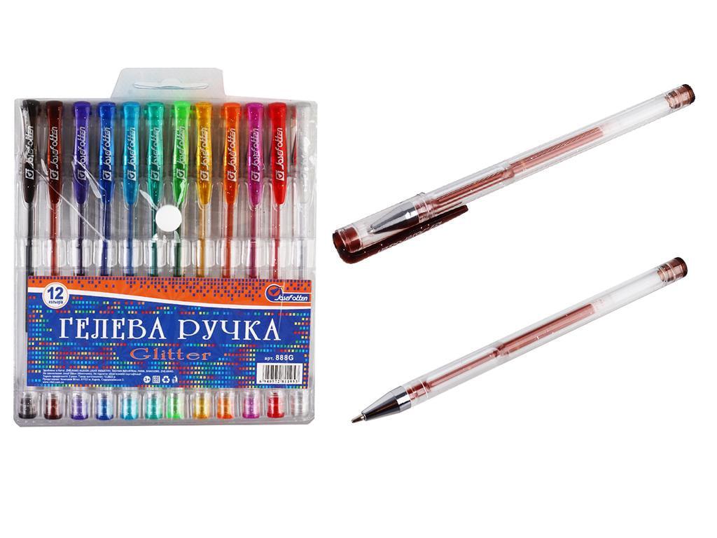 Набір ручок гелевих гліттер j. Otten PVC 12 шт. (MTT-131513)