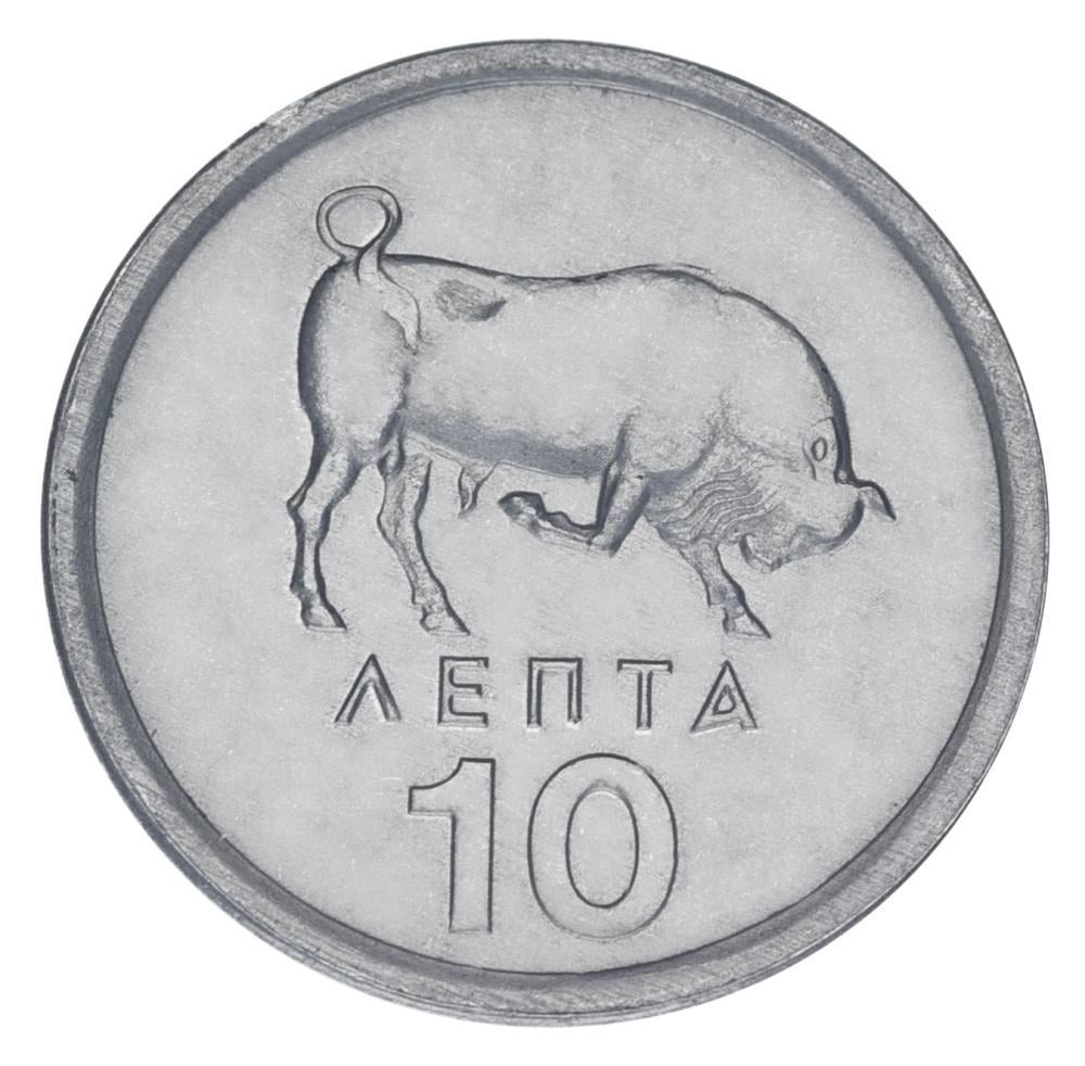 Коллекционная монета Греция 10 лепт 1976 VF (KM#113)