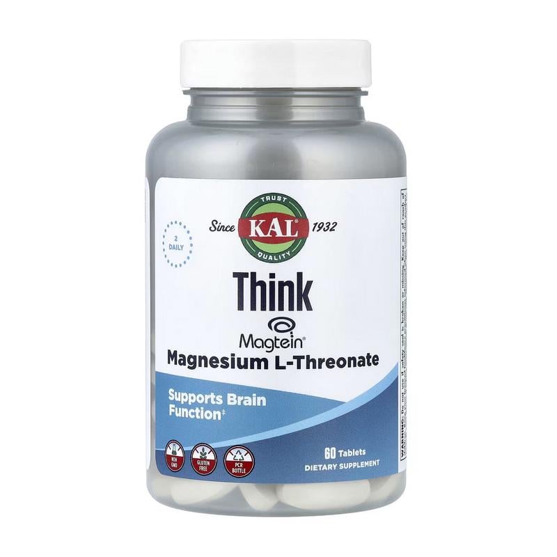 Магний L-треонат KAL Think Magtein 1000 мг 60 табл.