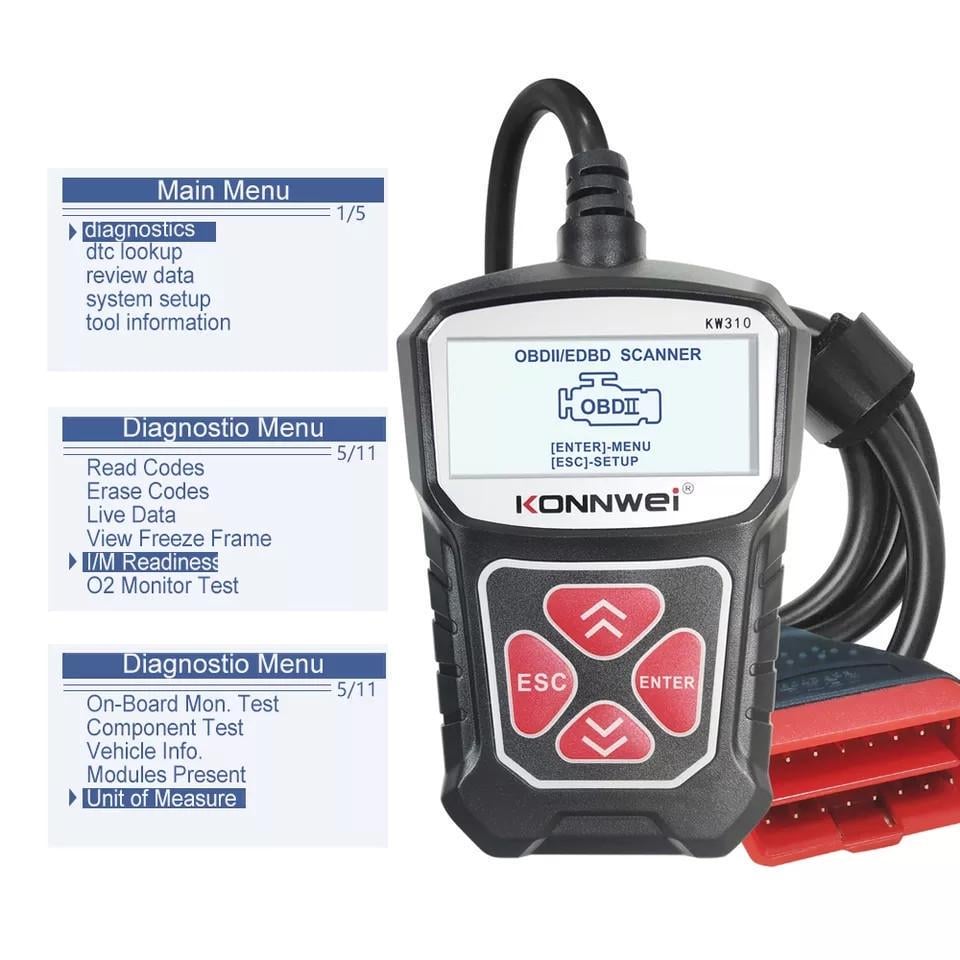 Автосканер диагностический Konnwei KW310 CAN OBDII + EOBD Code Reader - фото 5