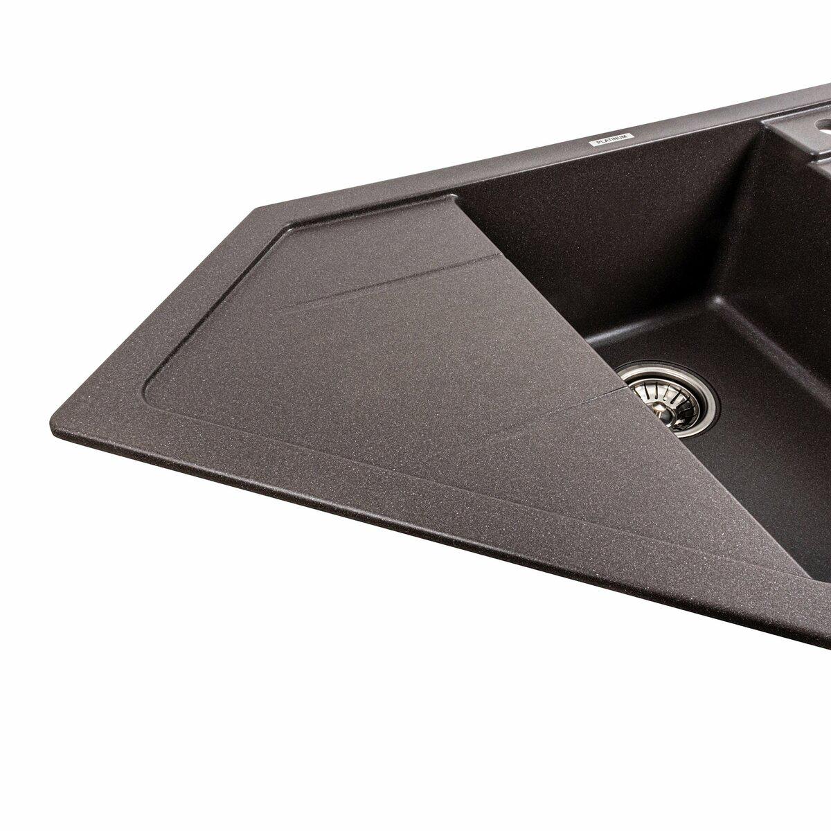 Мийка для кухні гранітна Platinum 9950 PANDORA Гренадин матовий (9950-33) - фото 3 Мийка для кухні гранітна Platinum 9950 PANDORA Гренадин матовий (9950-33) - фото 3