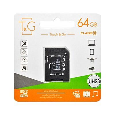 Картка пам'яті microSDXC UHS-1 64 GB class 10 T&G з адаптером (2740)