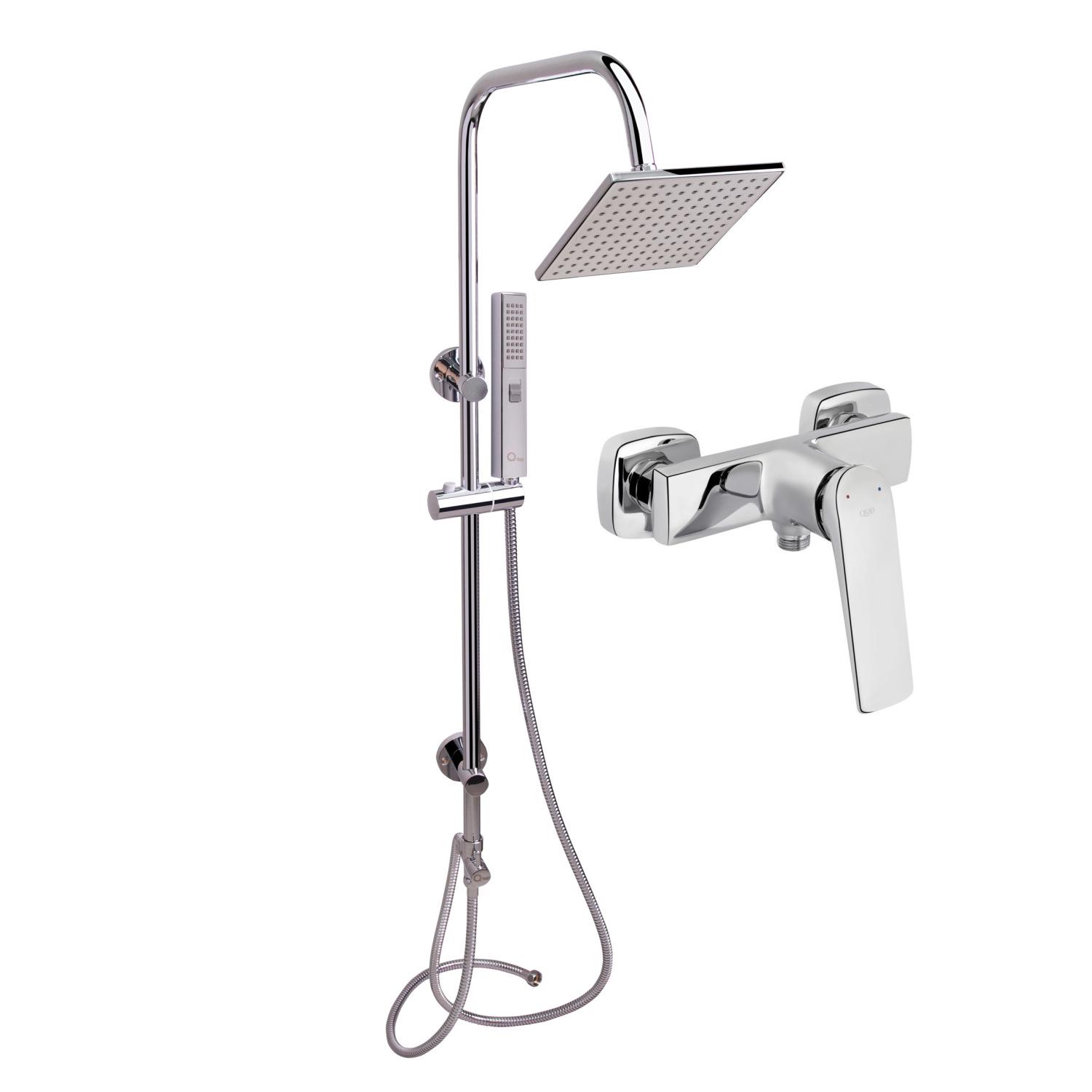 Душевая система со смесителем Q-tap Vlasta QTVLA4028102C46079 Хром (217077)