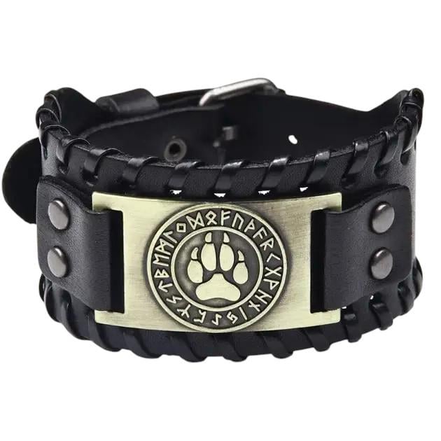 Браслет-талисман кожаный Печать Велеса Заостренная лапа