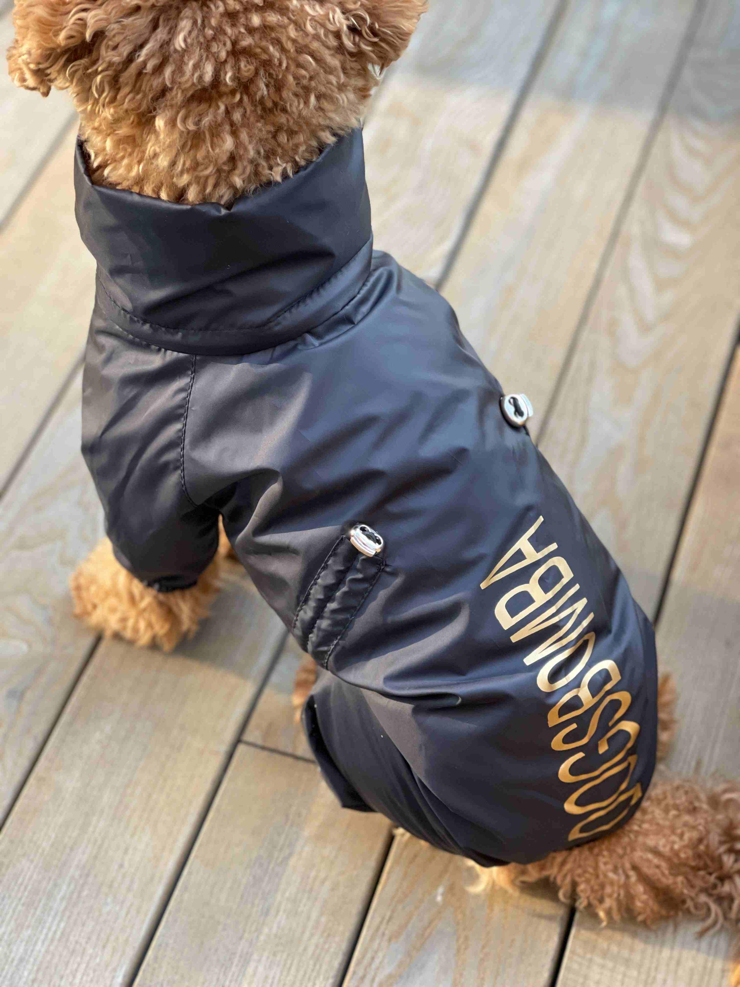 Дощовик для собак із прихованим капюшоном M-80 р. 9 Чорний (70579488)