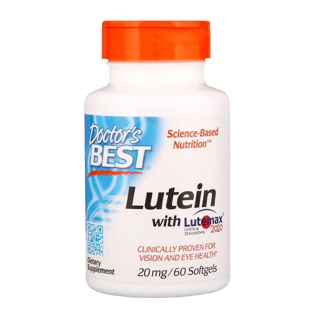 Лютеїн Lutein with Lutemax Doctor's Best 60 желатинових капс. 20 мг (5600)