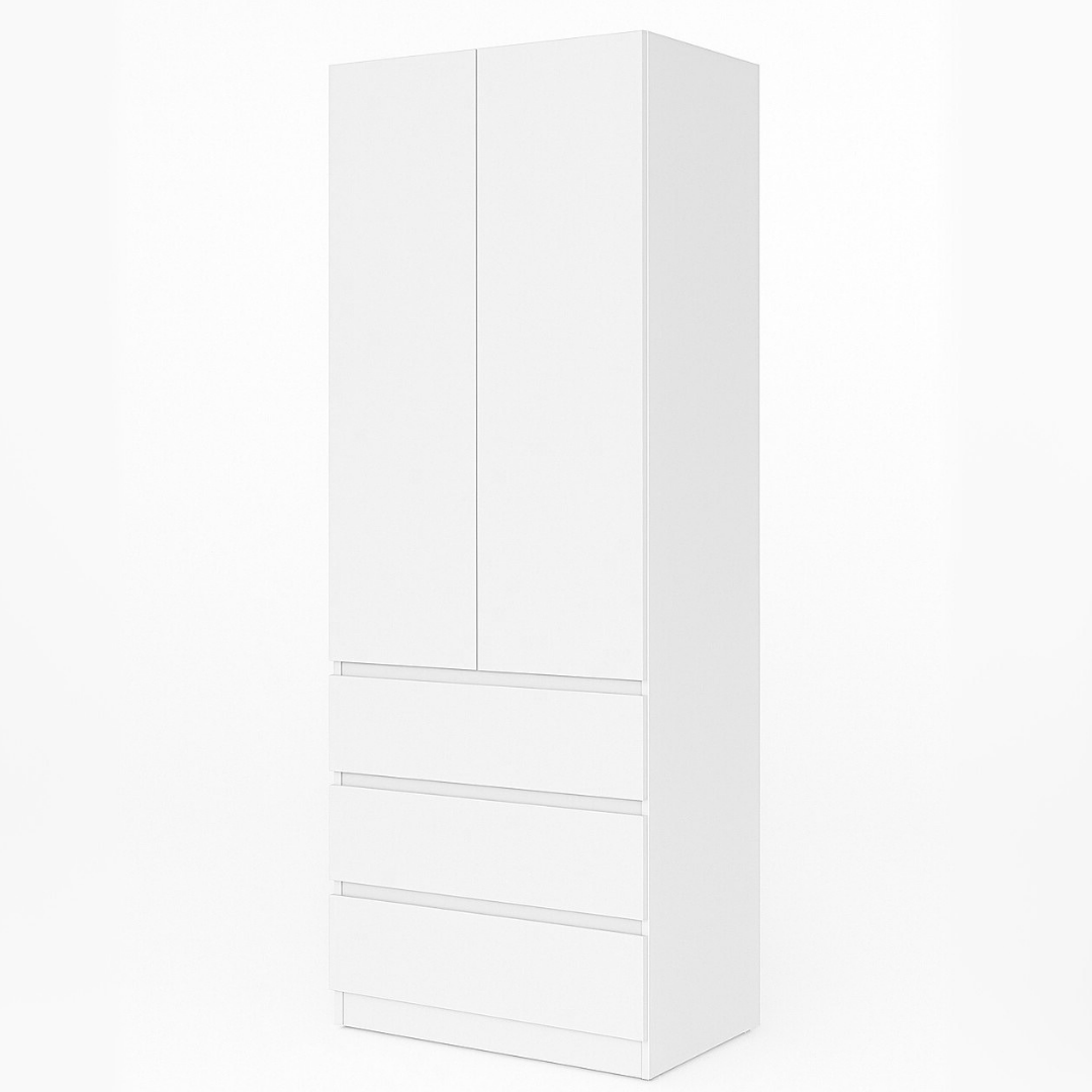 Шафа MEBEX на 3 шухляди з 3 полицями 80х50х210 см Білий (VX3B3SWH) - фото 2