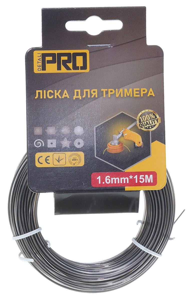Леска косильная круг с кордом d 1,6 мм 15 м (les643)