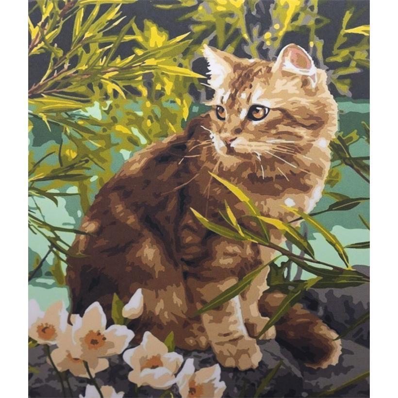 Алмазная мозаика Котик Мурчик рыжий милашка котенок кошка 5D полная на подрамнике 40х50 см (2571138670)