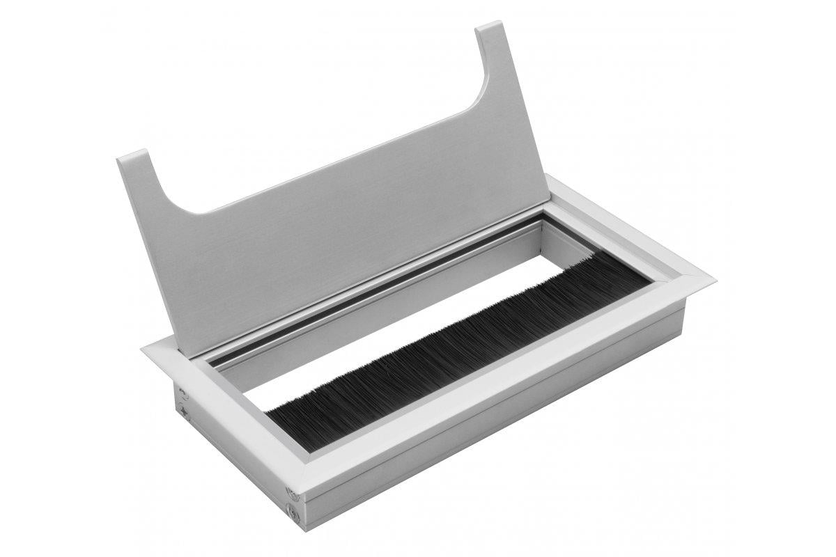 Мебельная заглушка под кабель GTV MERIDA 80х160 мм Алюминий (LB-80X160-05)