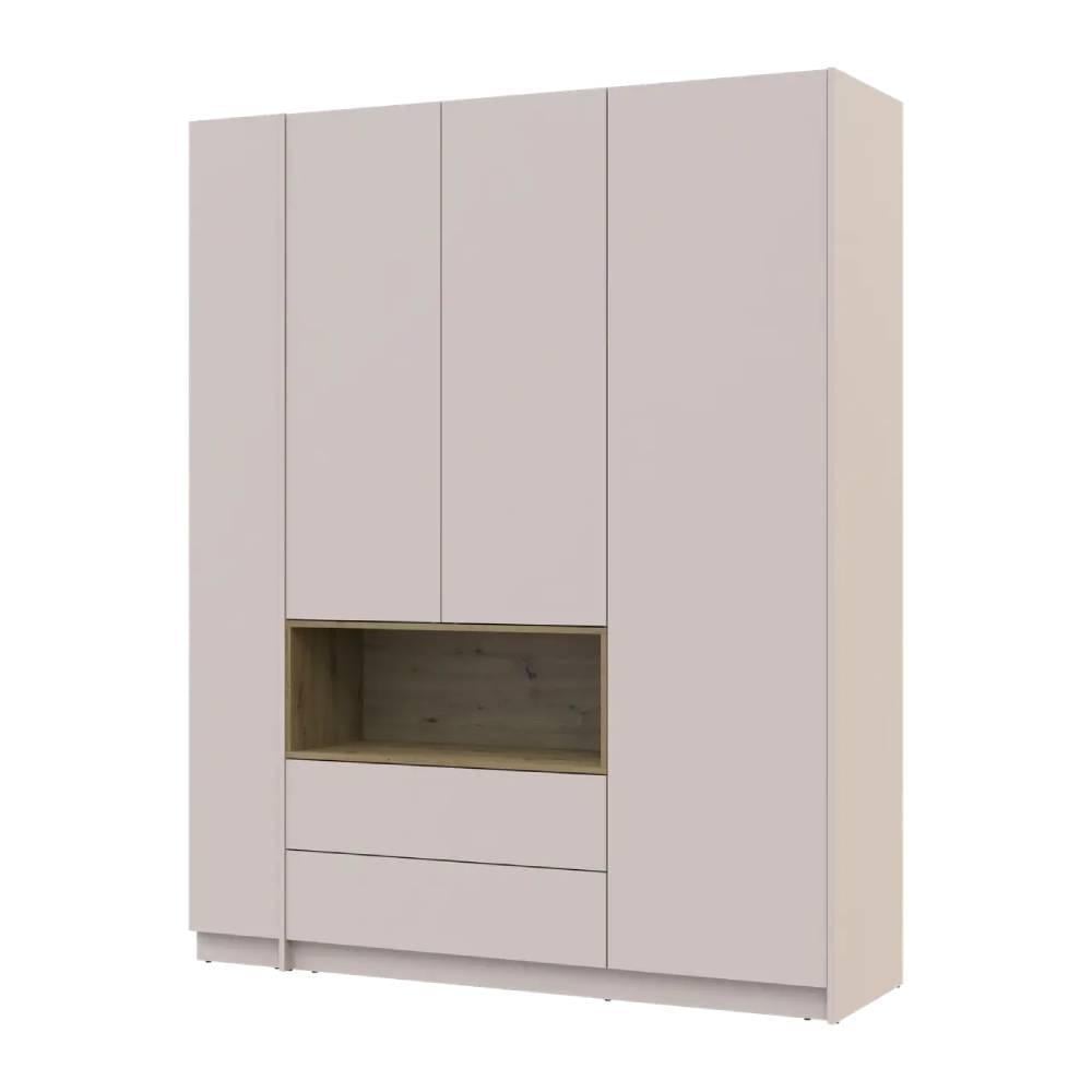 Шкаф для одежды с нишей и этажеркой Doros Дейл DRS-011726 3 ДСП 178х52х220 см Кашемир/Дуб Артизан (44900338)