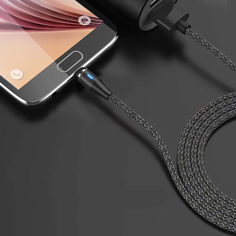 Магнитный кабель для зарядки Topk MicroUSB Black USB 1m Quick Charge 5A передача данных быстрая зарядка - фото 2