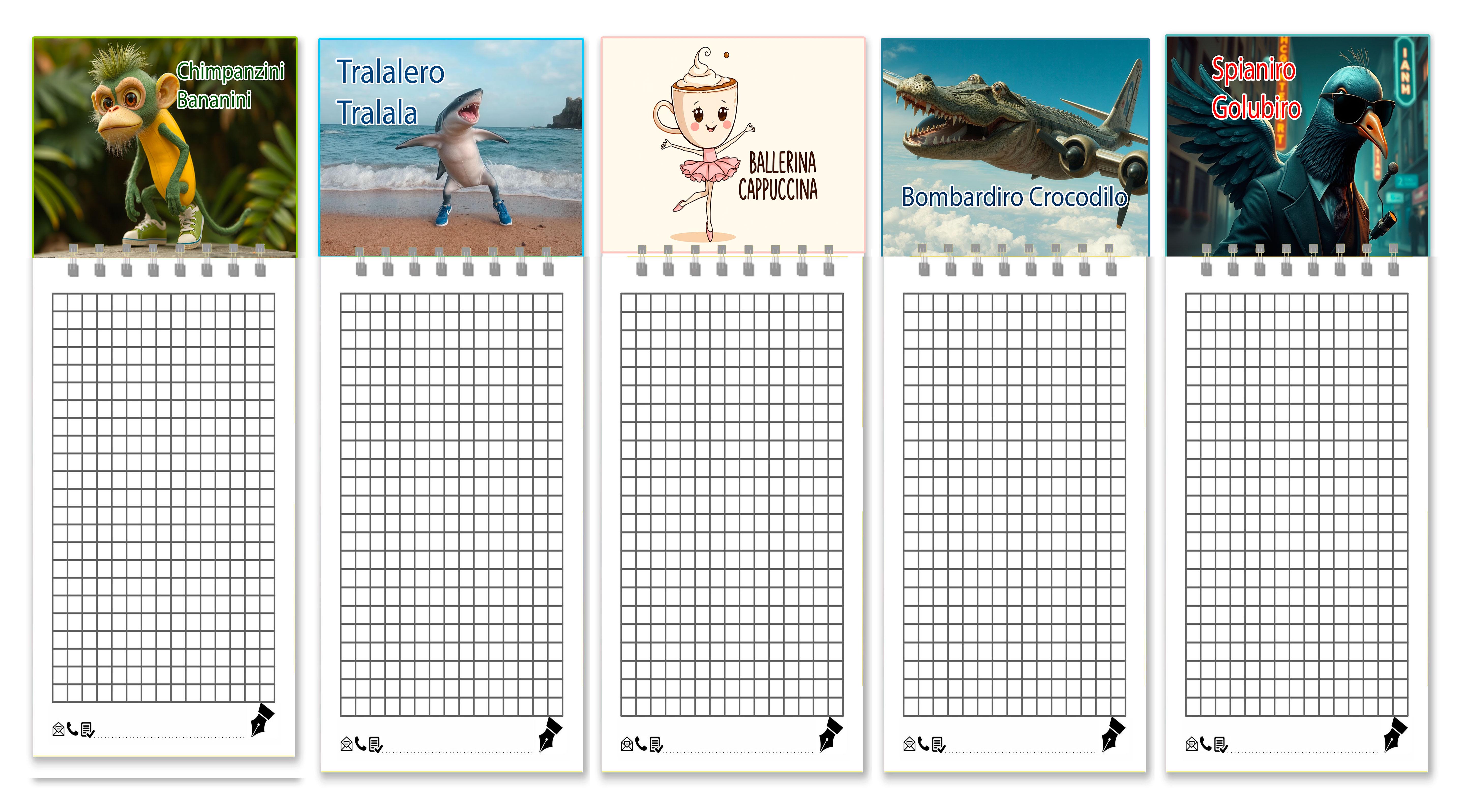 Блокноти на магніті APRIORI Тралалеро Тралала 5 шт. (UA3090)