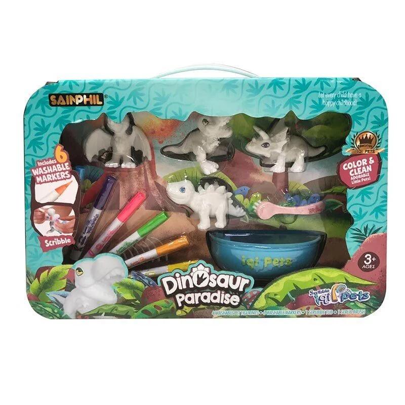 Раскраска SP 8633/24 фигурки динозавров 4 шт./смывающиеся маркеры 6 шт./ванночка/щеточка/в коробке (24762159) Раскраска SP 8633/24 фигурки динозавров 4 шт./смывающиеся маркеры 6 шт./ванночка/щеточка/в коробке (24762159)