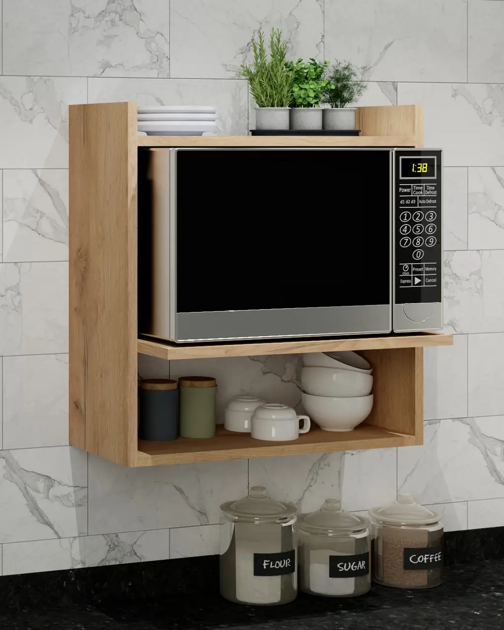 Полка для микроволновки Крафт/Золотой (Мікро-5-15)