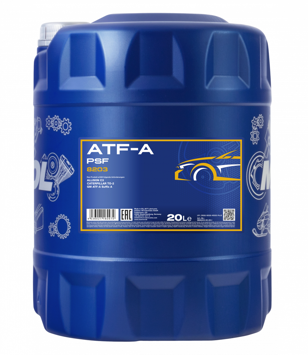 Трансмісійна олія Mannol 8203 ATF-A AUTOMATIC FLUID 20 л (MN8203-20) - фото 1