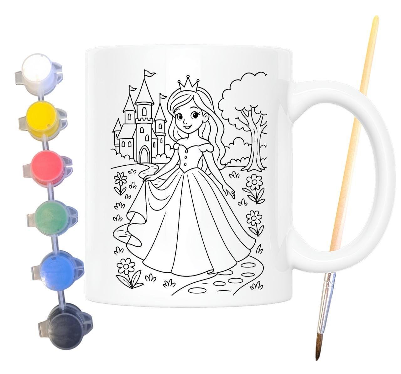 Набор для творчества кружка раскраска Принцесса 330 мл Белый (КР0126)
