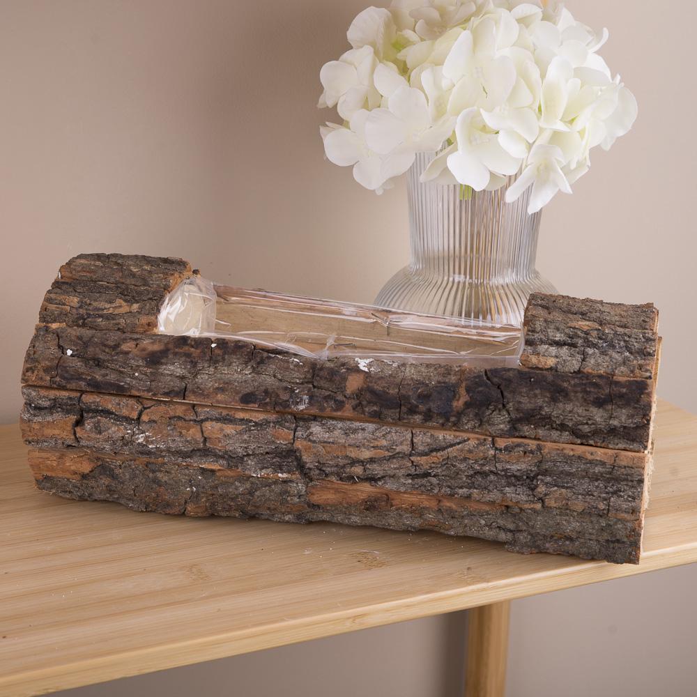 Кашпо бревно 11х13х30 см Коричневый (2170-2)