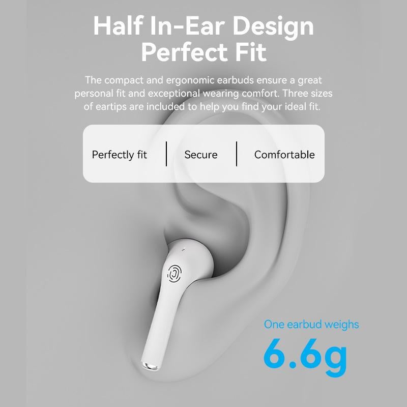 Навушники бездротові Vention Elf E02 Bluetooth 5.3 TWS 13 мм 22 год відтверення AAC/SBC Hi-Fi IPX4 Білий (NBGW0) - фото 13