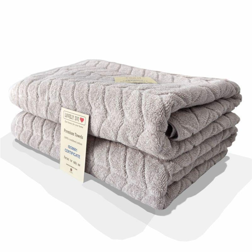 Набор полотенец для ванной Lovely Svi Milano жаккард 2 шт. 70х140 см Beige/Grey (671124)