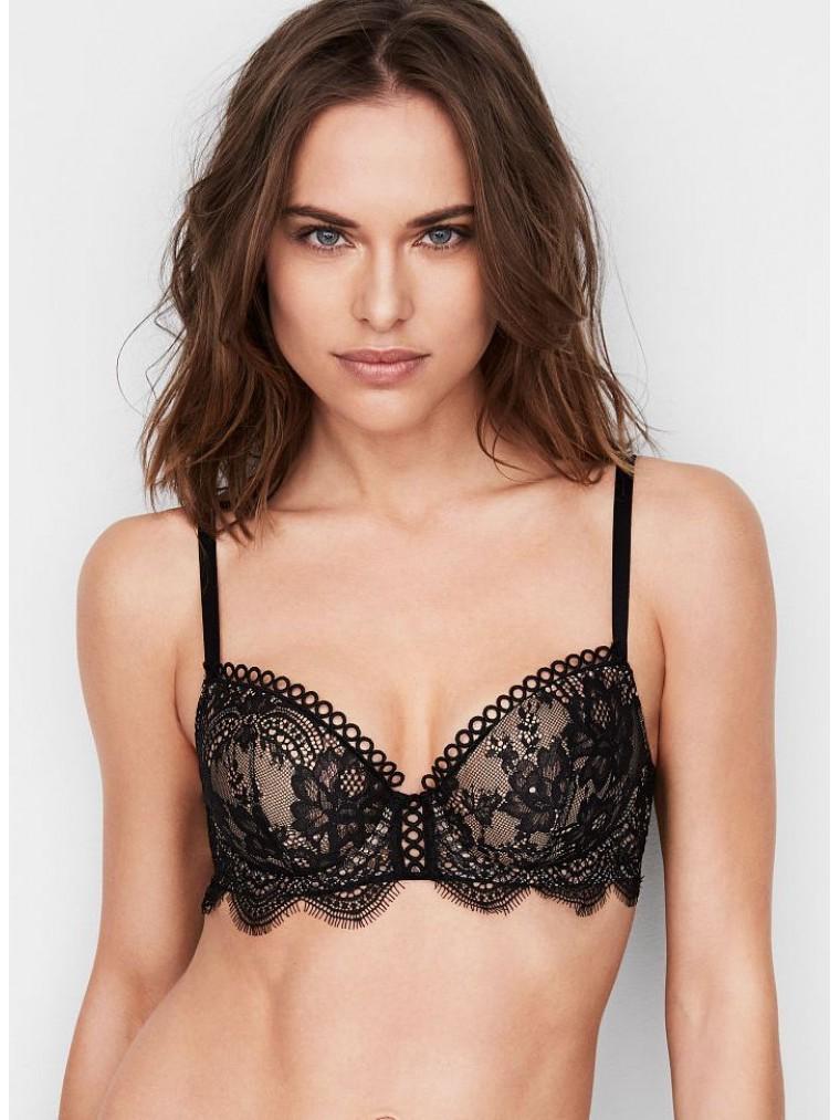 Бюстгальтер Victoria's Secret 377-327 формована чашка 75DD Чорно-бежевий (1-123) - фото 1