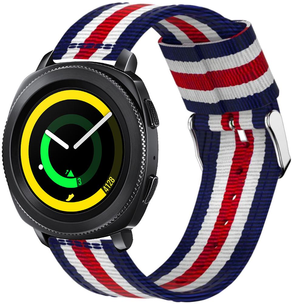 Ремешок тканевый Canvas для Samsung Gear Sport Blue/White/Red (20545)