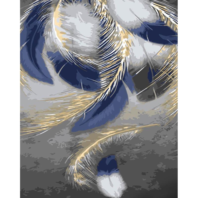 Картина по номерам Strateg Премиум Легкость перьев с лаком и 40х50 см (GS1415)