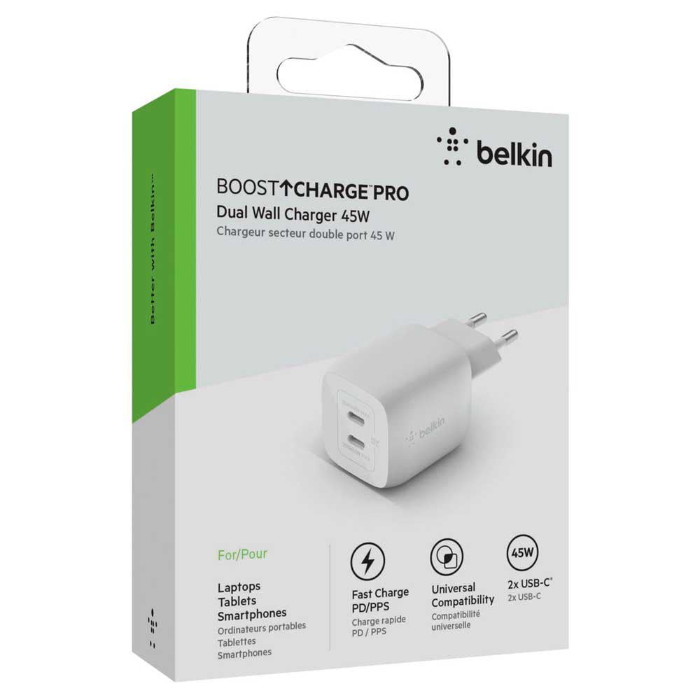 Зарядное устройство для Belkin Home Charger 45W GAN PD PPS Dual USB-С (ERC-WCH011VFWH) - фото 7