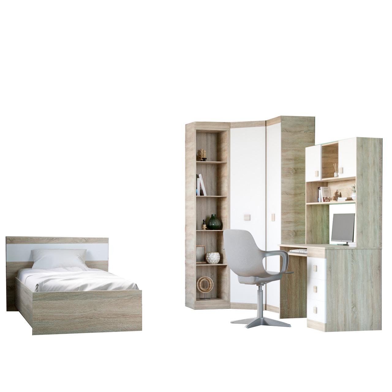 Спальня дитяча Еверест Соната Комплект 11 модульна 6 елементів Дуб сонома/Білий (DTM-2596)