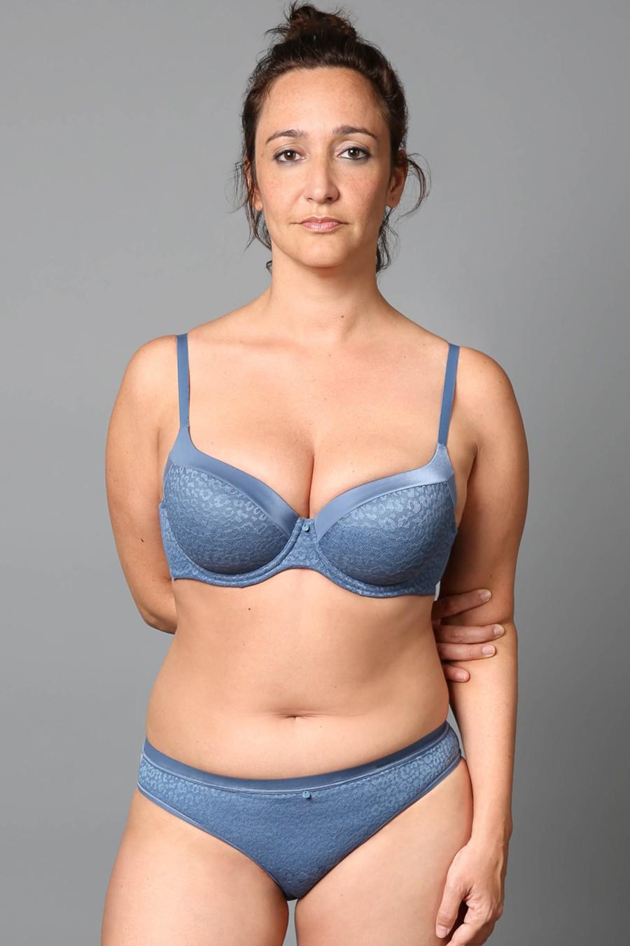 Комплект белья Gisela бюстгальтер с уплотненной чашкой/трусики слип 90D/XL Голубой (67164)